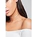 T-Doreen Layered Hollow Flower Sequins Beaded Chain Choker Necklaces for Women Girls Silver Plated