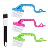 Genenic 4 Pcs Hand-held Windows Track Cleaning Brushes,Groove Gap Cleaning Tool,Doors Kitchen Corner Cleaning Brush
