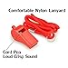 Hipat Red Emergency Whistles with Lanyard, Loud Crisp Sound, 12 Packs Plastic Whistle Bulk Ideal for Lifeguard, Self-Defense and Emergency