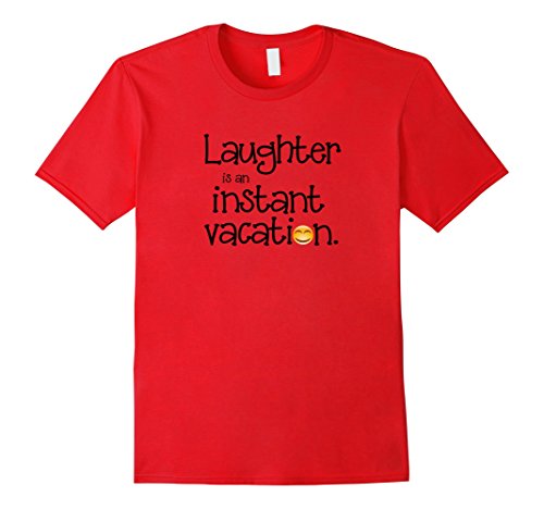 Men’s “Laughter is an Instant Vacation” – Happy Yoga T-shirt XL Red