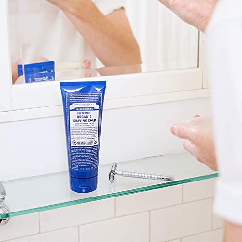 Dr. Bronner's Organic Shaving Soap (Peppermint, 7 Ounce) Certified