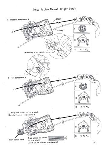 Power Sliding Door Cable Kit w/o Motor 85620-08042 Right Passenger Side For 04-10 Toyota Sienna - Thumbnail 7