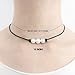 Wiw Pearl Choker for Women with 3 Simple AA Quality Freshwater Beads Necklace on Leather Cord Handmade Jewelry (Black 16