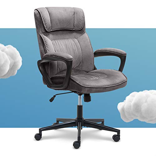 Serta Executive Office Chair Computer Body Pillows, Black/Grey & Hannah