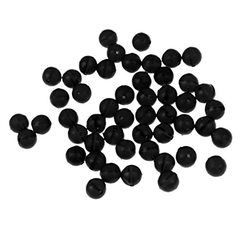 Dovewill 50 Pieces Round Soft Rubber Beads Carp Fishing Beans Rig Accessory Tackle - Black, as described