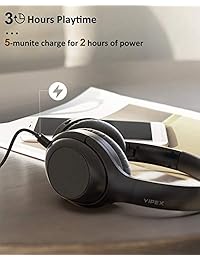 Active Noise Cancelling Headphones, Bluetooth Wireless Headphone Over Ear Headphones with Mic, Hi-Fi Sound Deep Bass, Quick Charge, Up to 30H Playtime for Work Travel