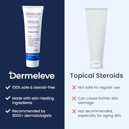 Dermeleve Steroid Free Anti-Itch Cream | Extra Strength for Psoriasis, Seborrheic Dermatitis, Viral Rash, Bug Bites, Allergy, Chronic Hives, Neuropathy (Nerve) | Full Body Itch Relief | 4 oz (1 Pack)