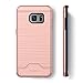 Teelevo Wallet Case for Samsung Galaxy S7 - Dual Layer Shock Absorbent Case with Card Slot Holder and Kickstand for Samsung Galaxy S7 (2016) - Rose Gold