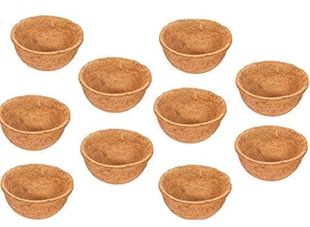 COIRGARDEN-Coco Fiber Liner - Hanging Planter POTS - Coir Liner - Basket Liner 8INCH - 10 Pieces