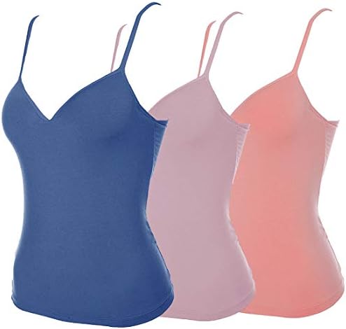 Women's Camisole Adjustable Straps Tank Top Built in Shelf Padded Sports Cami Bra