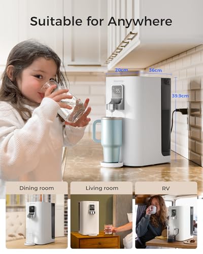 Waterdrop K19-H Instant Heater with Reverse Osmosis, Table Water Dispenser Without Connection, TDS Reduction, 4 Temperature Levels, Water Without Limescale
