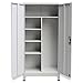 Festnight Office Steel Locker Cabinet with 2 Doors Gray 35.4