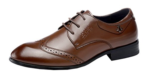 Guqtianlun Mens Spring New Style Lace-up Fashion First Layer Of Leather Causual Oxford(10 D(M)US, Tan)