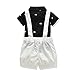 FERENYI US Baby Boys Bowtie Gentleman Romper Jumpsuit Overalls Rompers (0-6 months, Black 3)