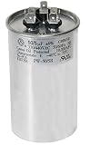 PowerWell 50 + 5 MFD uf PW-50/5/R 370 or 440 Volt Dual Run Round Capacitor for Condenser Straight Cool or Heat Pump Air Conditioner 50/5 Micro Farad - Guaranteed to Last 5 Years