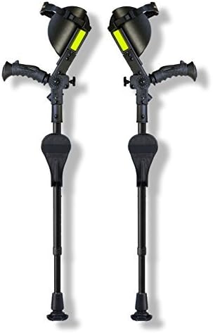 Crutches- Ergobaum Juvenile Crutches. Adjustable (3'9 to 5') &amp; Fully Ergonomic for Extra Comfort. Newest 3rd Generation. Smaller Cuff to Properly Adjust to the Forearm. (Black) by Ergoactives