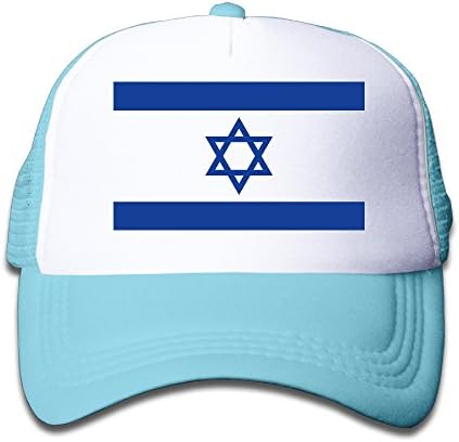 Children Flag Of Israel Mesh Trunker Cap SkyBlue