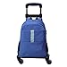 Kids Wheeled Trolley, Backpack Trolley Luggage Cart Detachable 360 Rolling wheels Students School Bag Hand Carts Aluminum Trolley with Buckles Straps(4 Wheels Navy blue)