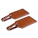 Genuine Leather Luggage Bag Tags 2 Pieces Set in 2 Colors Mont Swiss (Brown)