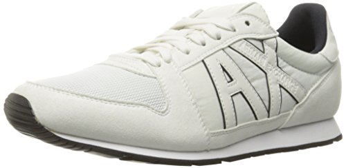 A|X Armani Exchange Men's Retro Running Fashion Sneaker, White, 12 M US