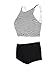 GEEK LIGHTING Women Girls 2 Piece Swimsuits High Waisted Bathing Suits Bikini Set (Small, Black)