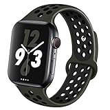 OriBear Compatible for App le Watch Band 44mm 42mm, Breathable Sporty for iWatch Bands Series 4/3/2/1, Watch Nike+, Various Styles and Colors for Woman and Man(M/L,Green-Black)