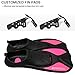 ANGGO Short Dive Fins for Swimming Snorkeling and Diving (Rose Red, Small)