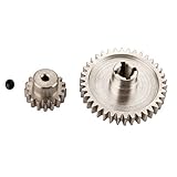 SkyQ RC Differential Steel Metal Main Gear 38T Motor Gear 17T for 1/18 WL A949 A959 A969 A979 K929 Silver 2pcs