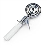New Star NSF Approved Stainless Steel Squeeze Ice Cream Disher, 4.67-Ounce, Size 6, White