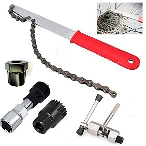 HUA Bike Cassette Removal Tool with Chain Whip Bicycle Sprocket Removal
