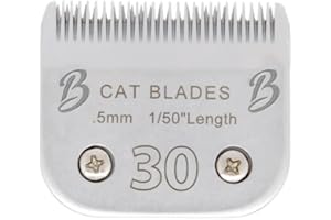 Bucchelli Detachable A Series 30 Blades Cat Clippers Cuts Length 1/50" - 0.5mm Japanese High Carbon Steel Cat Clipper Supplies | Cat Grooming Blade (Compatible A5 Series Clippers for Cats(30C)