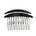 2Pcs Black Metal Hair Comb French Hide in Hair Twist Hair Pins 10 Teeths Side Comb Headpiece Grip Hair Clips Jewelry Accessory for Women Girls