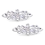 Santfe Fashion Crystal Rhinestone Flower Shoe Buckle Shoe Clips for Bridal Wedding Party Shoe Decoration (Silver)