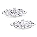 Santfe Fashion Crystal Rhinestone Flower Shoe Buckle Shoe Clips for Bridal Wedding Party Shoe Decoration (Silver)