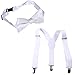 HDE Kid Boys Adjustable Y Back Clip Suspenders Matching Pre Tied Bowtie Set