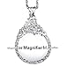 WaMLFac Unique Vintage Silver Color Ornate Elegant Long Chain Magnifying Glass Pendant Necklaces for Mothers Day