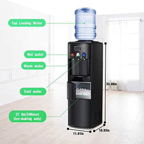 Antarctic Star 2in1 Water Cooler Dispenser with Builtin Ice Maker