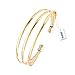 SENFAI European Trendy Multilevel Exaggerated Copper Wide Bangle Open Hollow Women Big Bangles