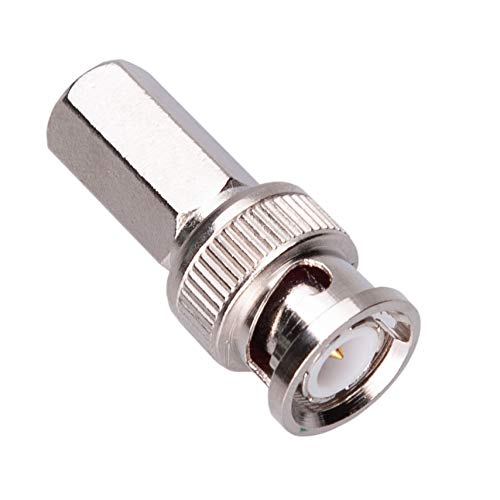 Keple BNC CCTV Twist-On Plug Connector With Brass Center Pin RG59/ RG62 Coaxial Cable Install SDI Adaptor for CCTV Surveillance Security Camera DVI DAB CB Radio Antenna Coax Male Jack