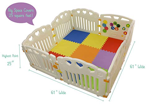 image for BBNet Baby Playpen with Play MAT Included | Playard 8 Pieces | Childre