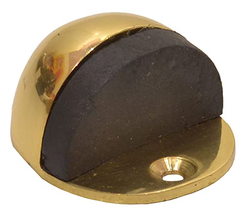 uk safety signs & products GI77P Brass Oval Shield Door Stop, 35mm, Polished