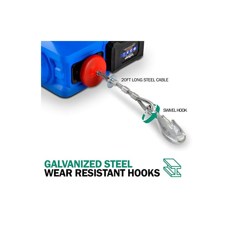 Landworks Electric Towing Winch Hoist Portable Cordless 1000 lbs 1/2