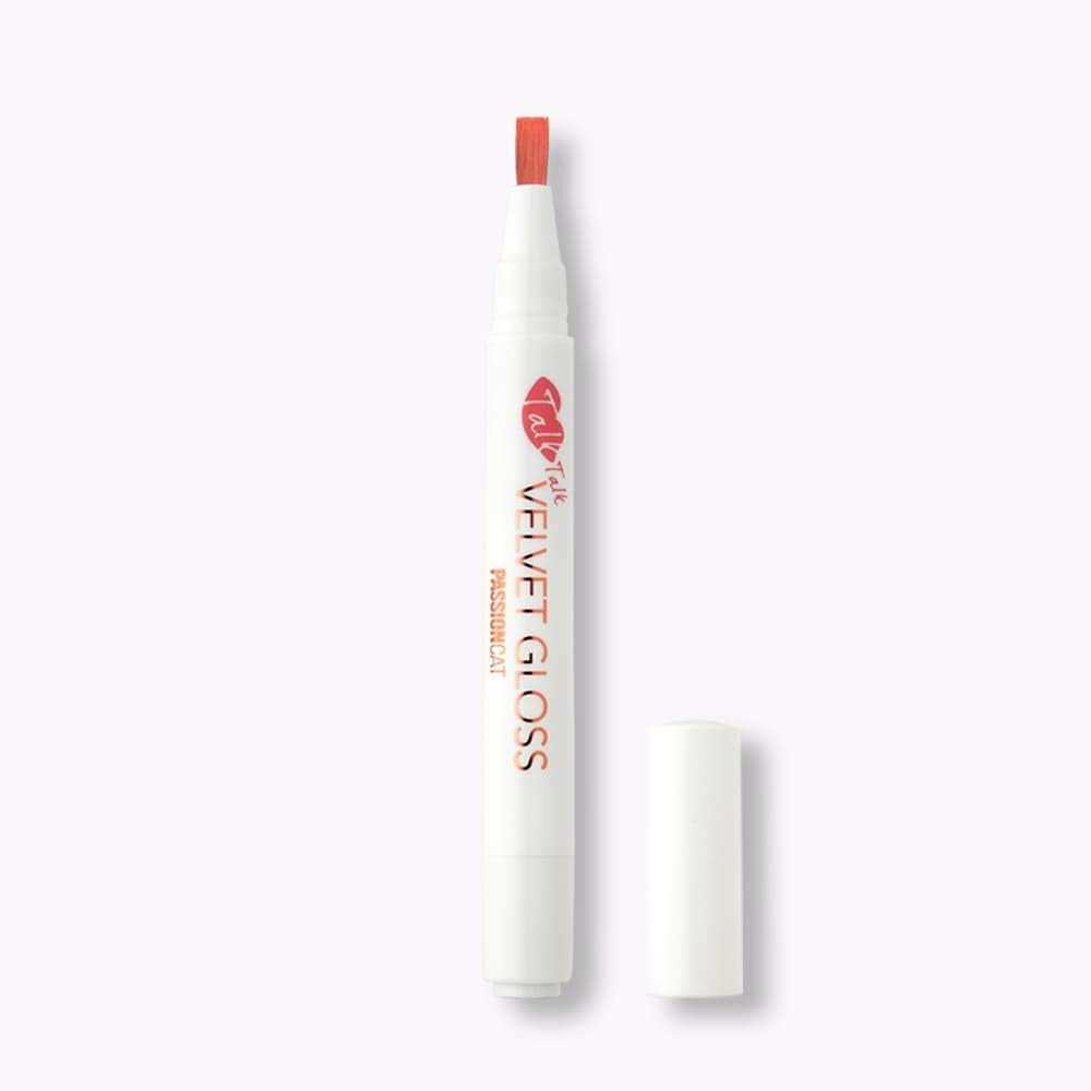 PASSIONCAT Plumping Velvet Lip Gloss No.3 Peach Talk (Talk-Talk) - Long Lasting Lip Stain for Lips and Cheek Tint Various Korea Velvet Plumping Lip Marker Lip Matte tints