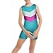 DAXIANG One-Piece Toddler Girls Gymnastics Leotard Shiny Double-V Dance Biketard For Girls 3-10 Years