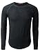 Doublju Mens Long Sleeve Crewneck Raglan Pullover Sweatshirt