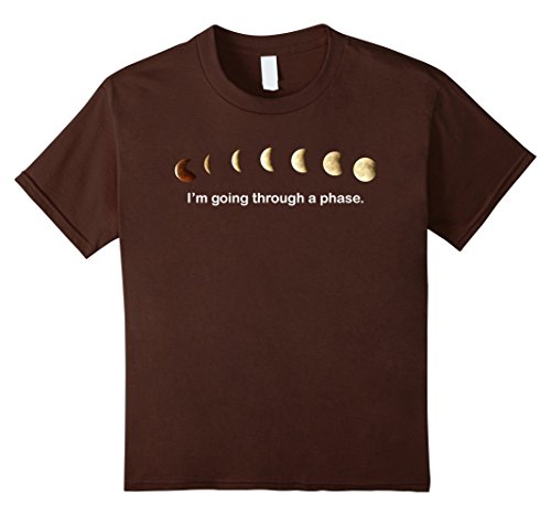 unisex-child Moon Phases T-Shirt 8 Brown