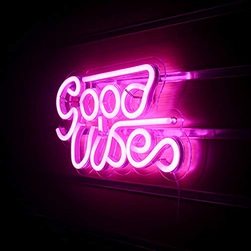 LUCUNSTAR Good Vibes Neon Sign Lights Signs Lights with Usb Decor for