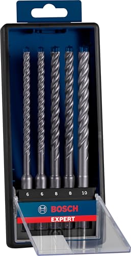 Bosch 5X Expert SDS plus-7X Hammer Drill Bit Set (for Soft Stone, Hard Stone, Ø 6-10 mm, Professional Accessory Rotary Hammer Drill)