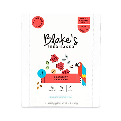 Blake's Seed Based Snack Bar - Raspberry - Nut-Free, Gluten-Free, Vegan, 1.23 oz. (Pack of 12)