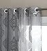 HLC.ME Adel Damask Burnout Window Sheer Voile Curtain Grommet Panels - Set of 2-84